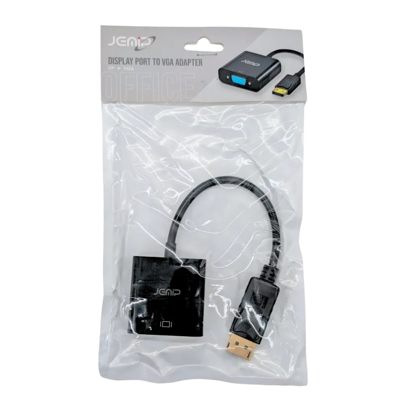 ADAPTADOR JEMIP DP MACHO A VGA HEMBRA/NEGRO