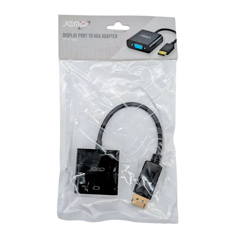 ADAPTADOR JEMIP DP MACHO A VGA HEMBRA/NEGRO